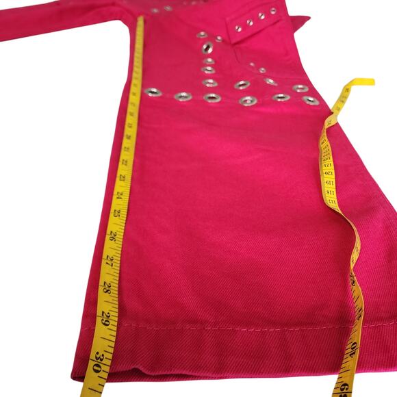 BDG Urban Outfitters Womens Maxo Grommet Cargo Jeans Size 28 Pink Denim Utility - Picture 15 of 16